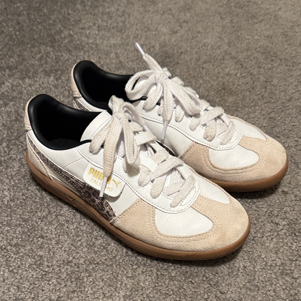 PUMA white and leopard Sneakers